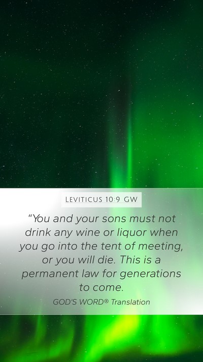 Leviticus 10:9 GW Bible Verse Image