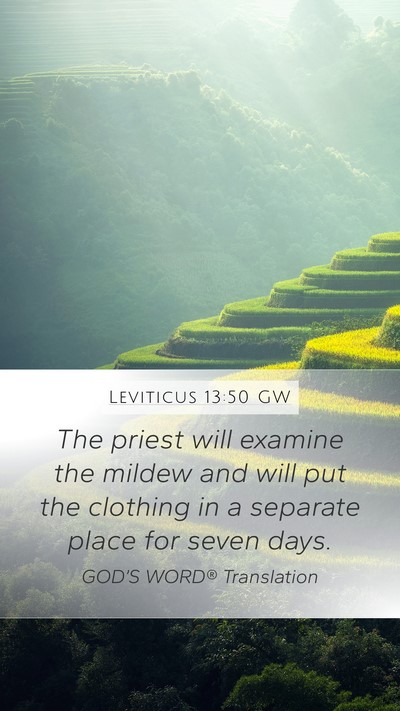 Leviticus 13:50 GW Mobile Phone Wallpaper - The priest will examine the mildew and will put - Mobile Bible Verse Wallpaper