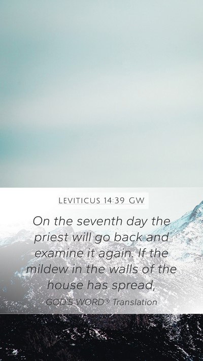 Leviticus 14:39 GW Mobile Phone Wallpaper - On the seventh day the priest will go back and - Mobile Bible Verse Wallpaper