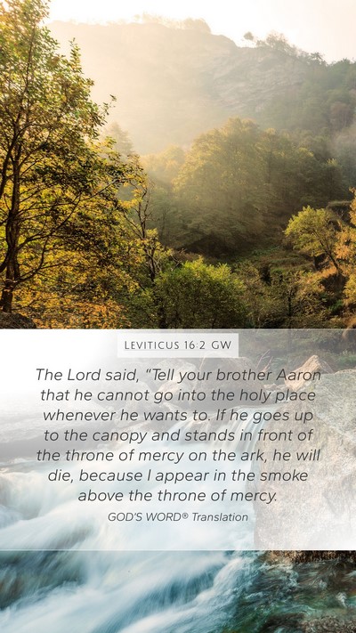 Leviticus 16:2 GW Bible Verse Image