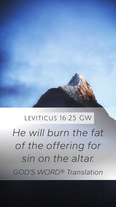 Leviticus 16:25 GW Bible Verse Image