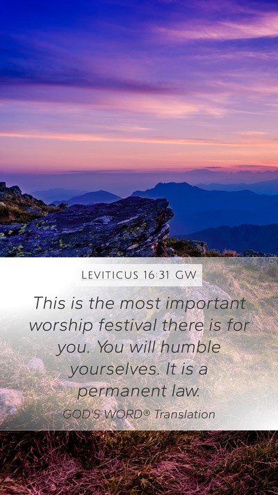 Leviticus 16:31 GW Bible Verse Image