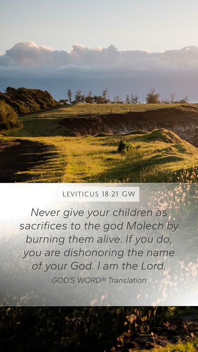 Leviticus 18:21 GW Bible Verse Image