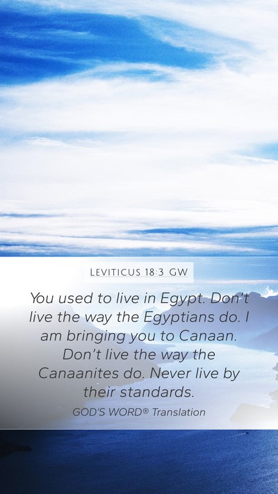 Leviticus 18:3 GW Bible Verse Image