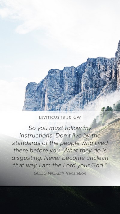 Leviticus 18:30 GW Bible Verse Image