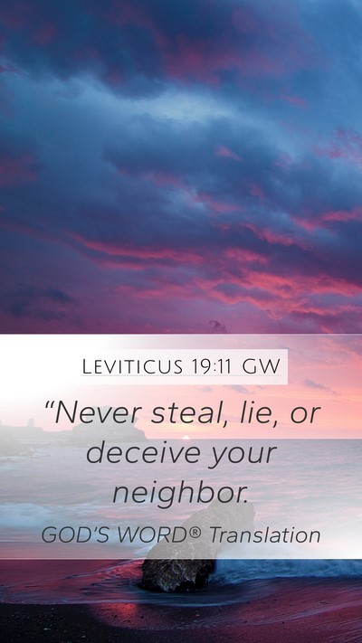 Leviticus 19:11 GW Bible Verse Image