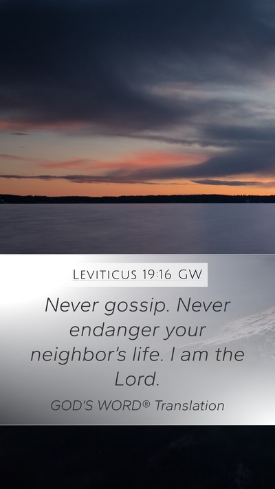 Leviticus 19:16 GW Bible Verse Image