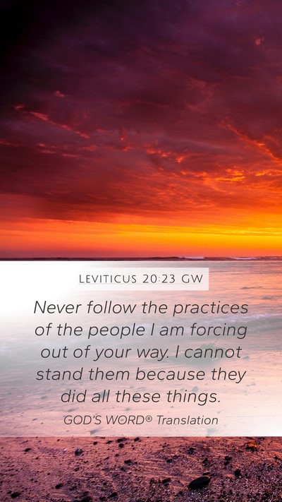 Leviticus 20:23 GW Bible Verse Image