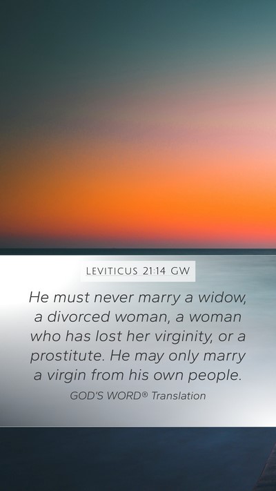Leviticus 21:14 GW Bible Verse Image