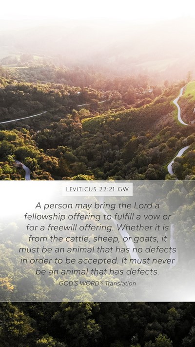 Leviticus 22:21 GW Bible Verse Image