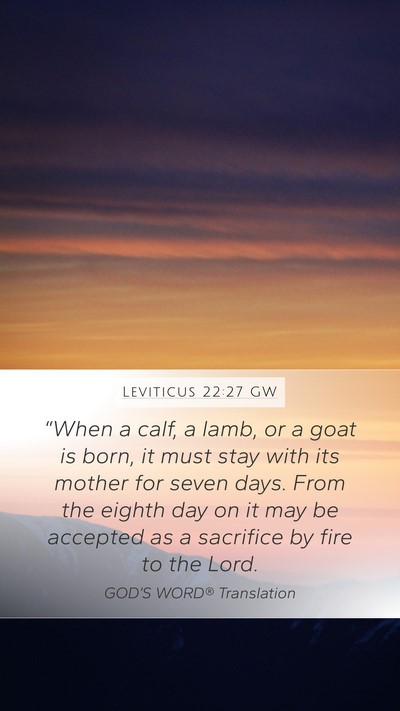 Leviticus 22:27 GW Bible Verse Image