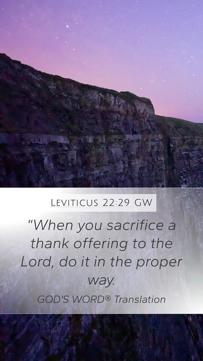 Leviticus 22:29 GW Bible Verse Image