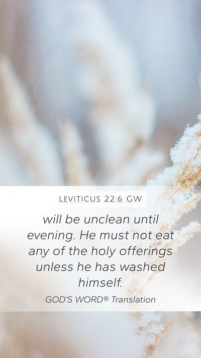 Leviticus 22:6 GW Bible Verse Image