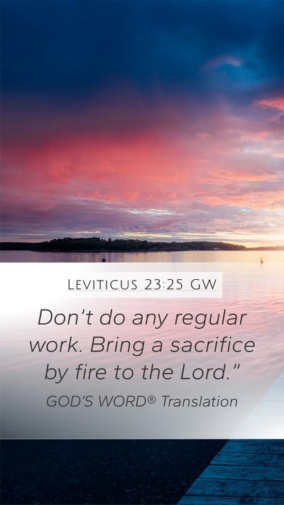 Leviticus 23:25 GW Bible Verse Image