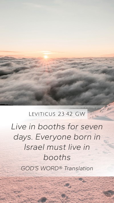 Leviticus 23:42 GW Mobile Phone Wallpaper - Live in booths for seven days. Everyone born in - Mobile Bible Verse Wallpaper