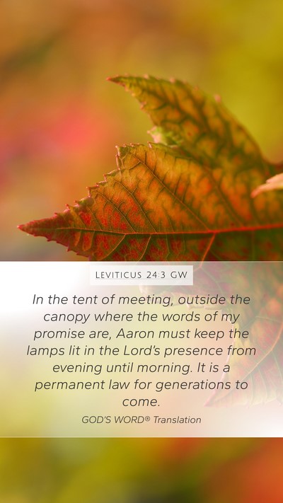 Leviticus 24:3 GW Bible Verse Image