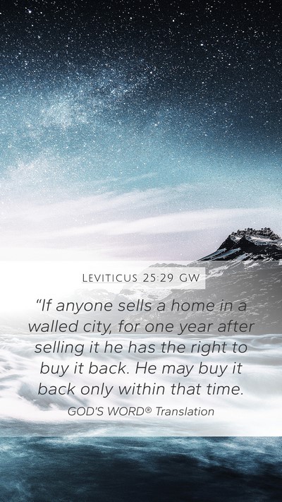 Leviticus 25:29 GW Bible Verse Image