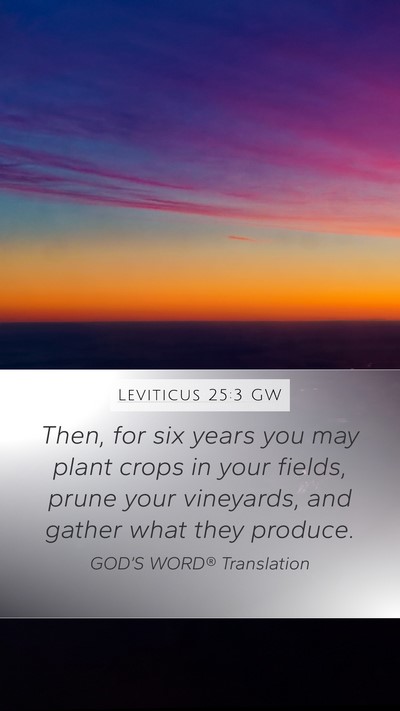 Leviticus 25:3 GW Bible Verse Image