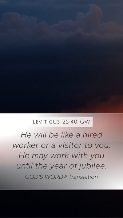 Leviticus 25:40 GW Bible Verse Image