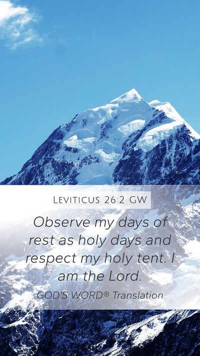 Leviticus 26:2 GW Bible Verse Image