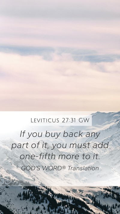 Leviticus 27:31 GW Bible Verse Image