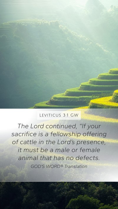 Leviticus 3:1 GW Bible Verse Image