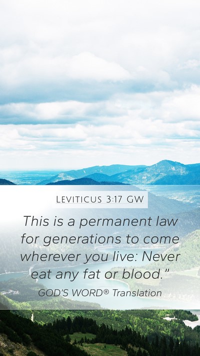 Leviticus 3:17 GW Bible Verse Image
