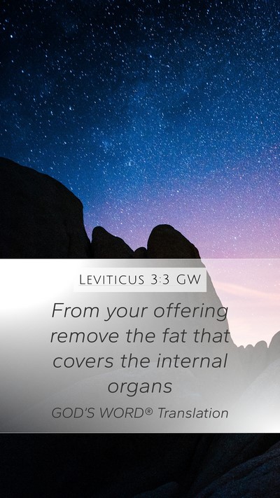 Leviticus 3:3 GW Bible Verse Image