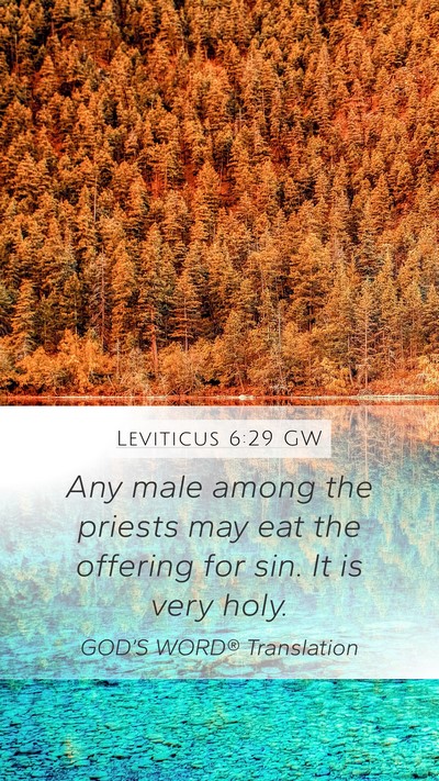 Leviticus 6:29 GW Bible Verse Image