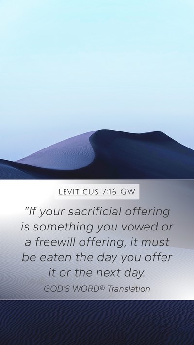 Leviticus 7:16 GW Bible Verse Image