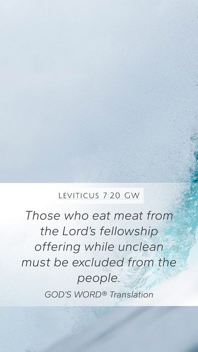 Leviticus 7:20 GW Bible Verse Image