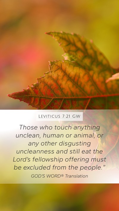 Leviticus 7:21 GW Bible Verse Image