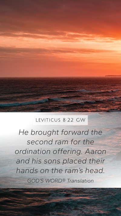 Leviticus 8:22 GW Bible Verse Image