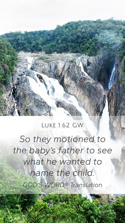 Luke 1:62 GW Bible Verse Image