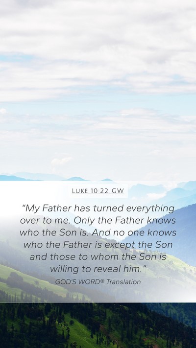 Luke 10:22 GW Bible Verse Image