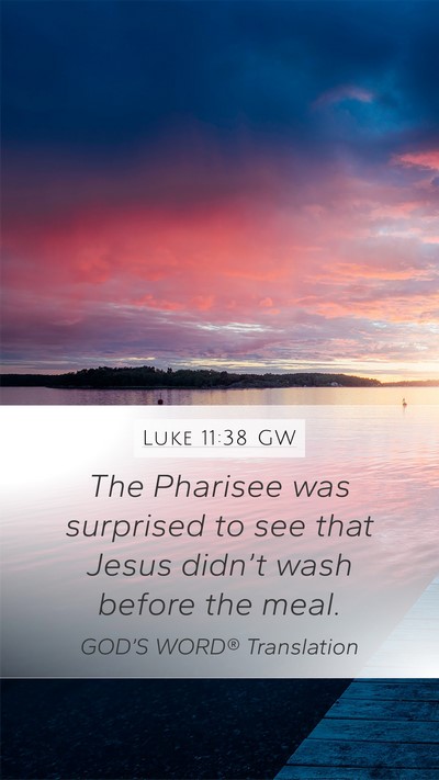 Luke 11:38 GW Bible Verse Image