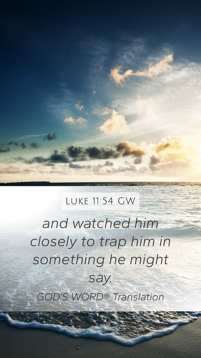 Luke 11:54 GW Bible Verse Image