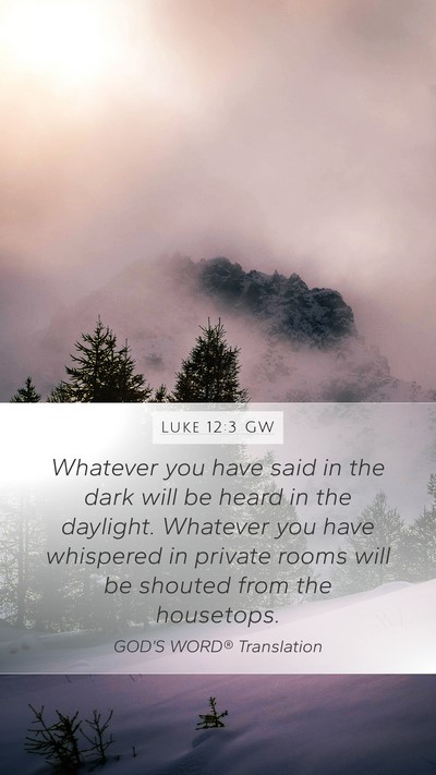 Luke 12:3 GW Bible Verse Image
