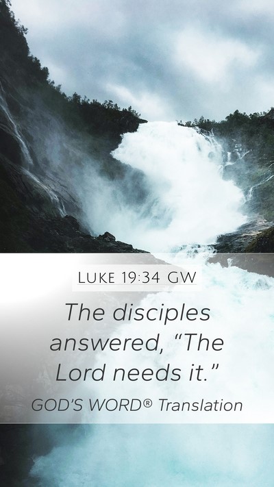 Luke 19:34 GW Bible Verse Image