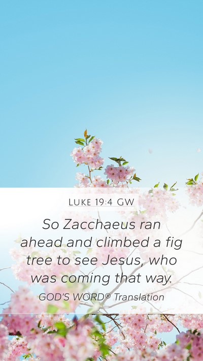 Luke 19:4 GW Bible Verse Image