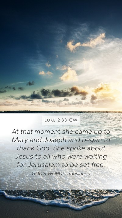 Luke 2:38 GW Bible Verse Image