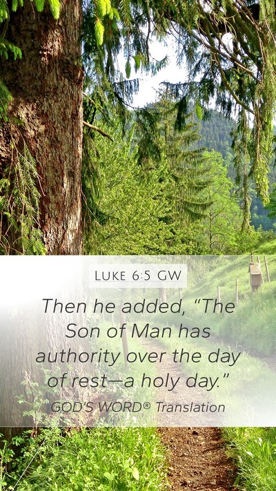 Luke 6:5 GW Mobile Phone Wallpaper - Then he added, “The Son of Man has authority - Mobile Bible Verse Wallpaper