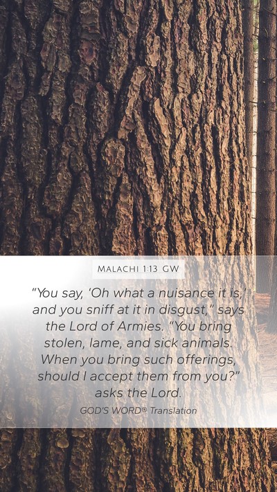 Malachi 1:13 GW Bible Verse Image
