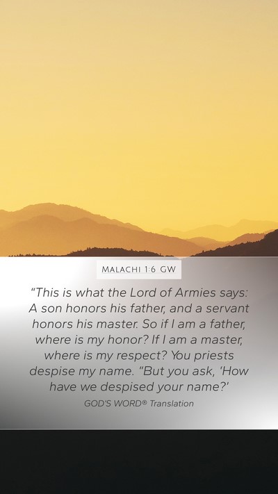 Malachi 1:6 GW Bible Verse Image