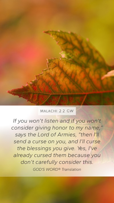 Malachi 2:2 GW Bible Verse Image