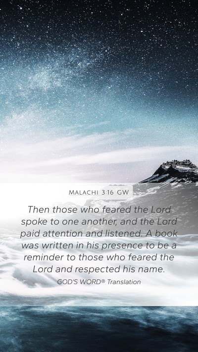 Malachi 3:16 GW Bible Verse Image