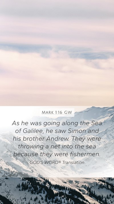 Mark 1:16 GW Bible Verse Image