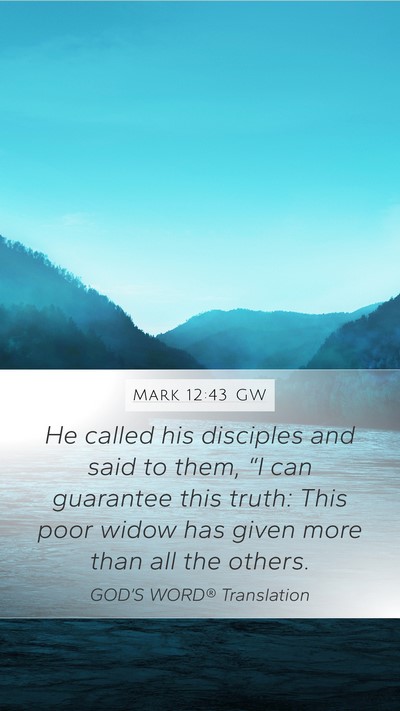Mark 12:43 GW Bible Verse Image