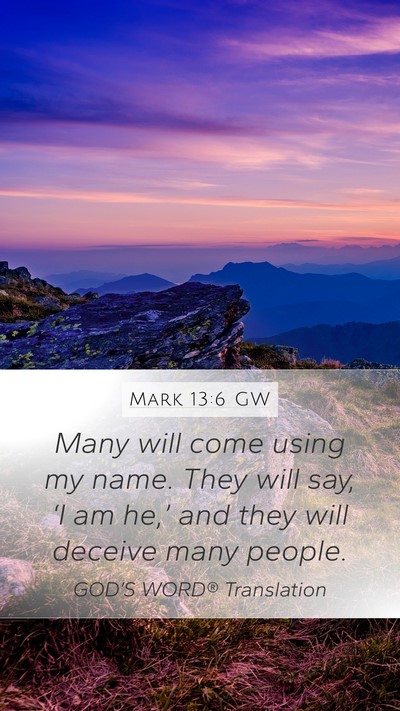 Mark 13:6 GW Bible Verse Image