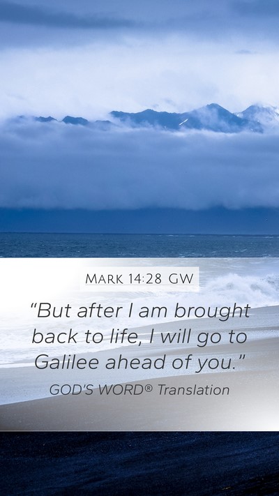 Mark 14:28 GW Mobile Phone Wallpaper - “But after I am brought back to life, I will go - Mobile Bible Verse Wallpaper